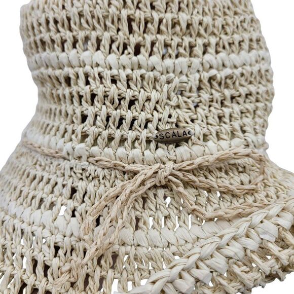 The Scala Collection Beach Bucket Hat Tan 100% Paper Coastal Grandma Minimalist - Picture 2 of 10